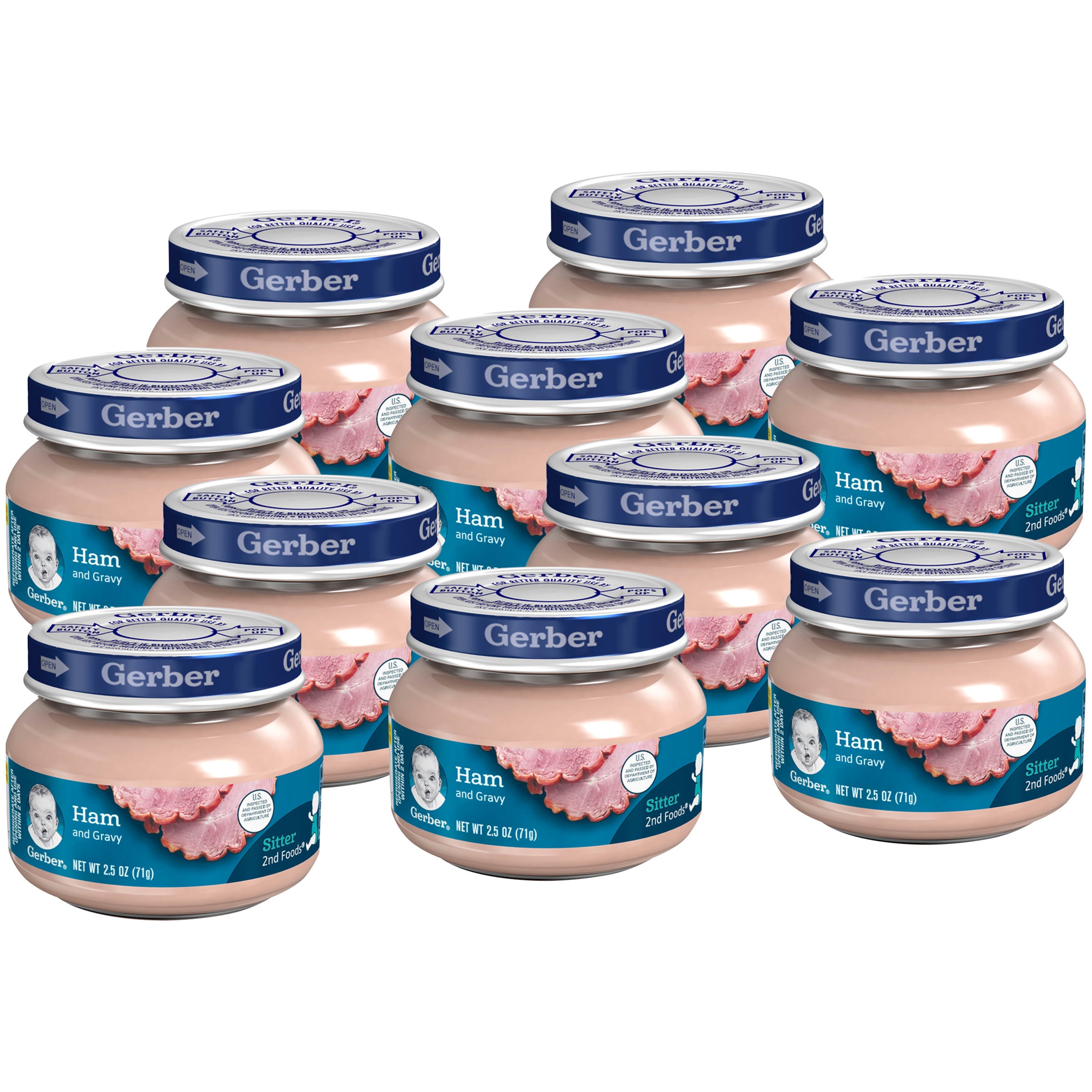 Gerber 2nd Foods Ham & Ham Gravy Baby Food, 2.5 oz. Jar (Pack of 10