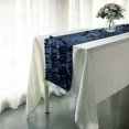 thumbnail image 4 of BalsaCircle 12x108 in Navy Blue 3D Leaves Petal Design Taffeta Table Runner Party Events Home Decorations Supplies, 4 of 8