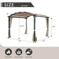 thumbnail image 7 of MeetLeisure 11'x11' Outdoor Pergola with Sidewalls, Arched Top Metal Pergola with Steel Frame & Textilene Canopy for BBQ Party Family Gathering, Beige, 7 of 7