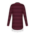 thumbnail image 6 of NAISIBABY Girls Tops with Lace Hem, Fashion Striped Crewneck Long Sleeve Kids Casual Fall T Shirts Wine 4T, 6 of 6