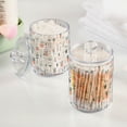 thumbnail image 2 of Yayeee 2 Pack Qtip Holder Bathroom Cotton Swab Canister with Lid Clear Dispenser Set, Green Garden Pattern, 2 of 6