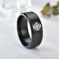 thumbnail image 4 of Black Stainless Steel Jerusalem Crusaders Cross Ring for Men Women, Medieval Christian Symbol Kingdom Of Jerusalem Crucifix Finger Ring for Unisex, Size 6, 4 of 7