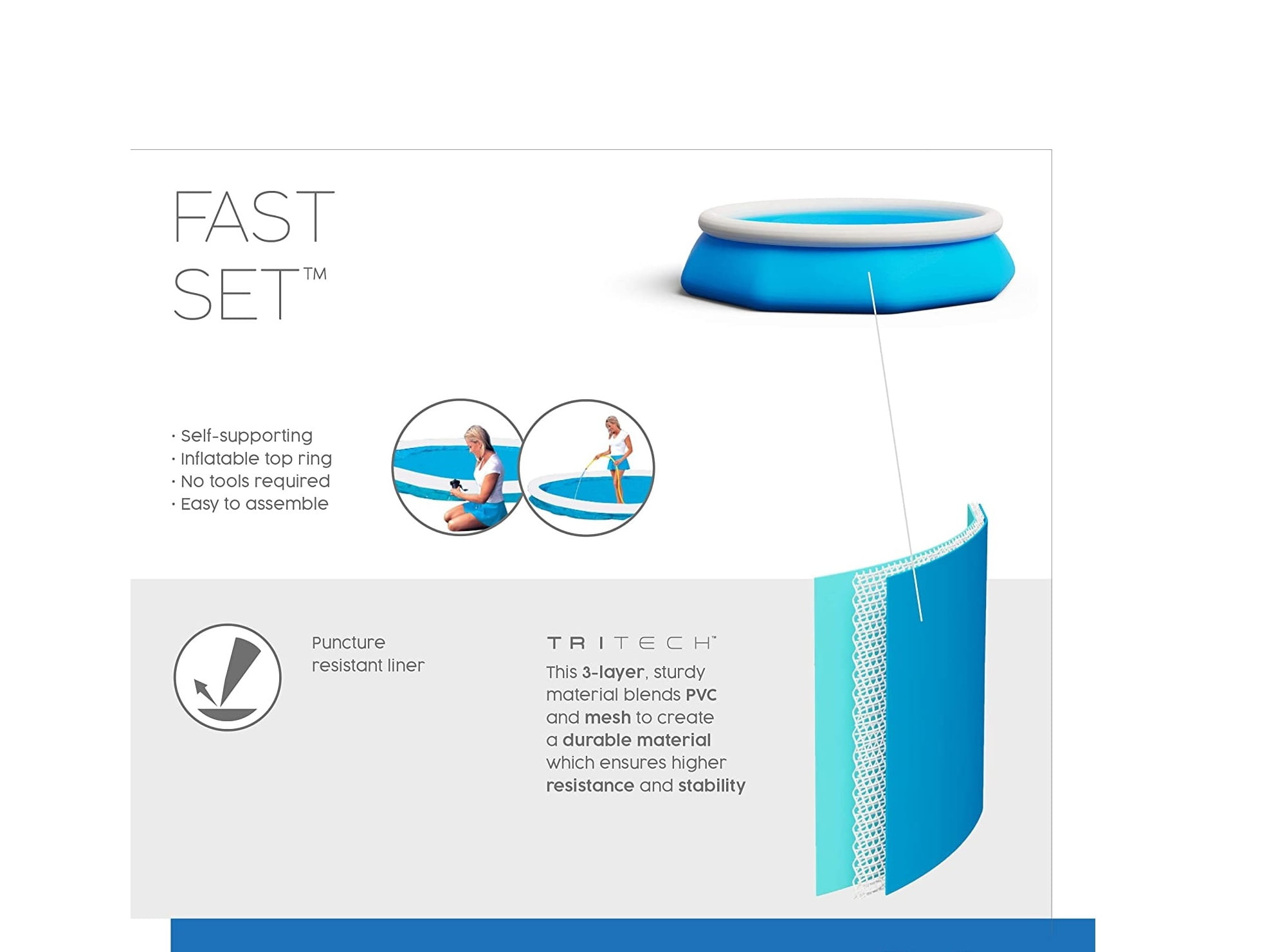 Pool Central 10ft Round Inflatable Easy Set Kids Swimming Pool with Filter Pump