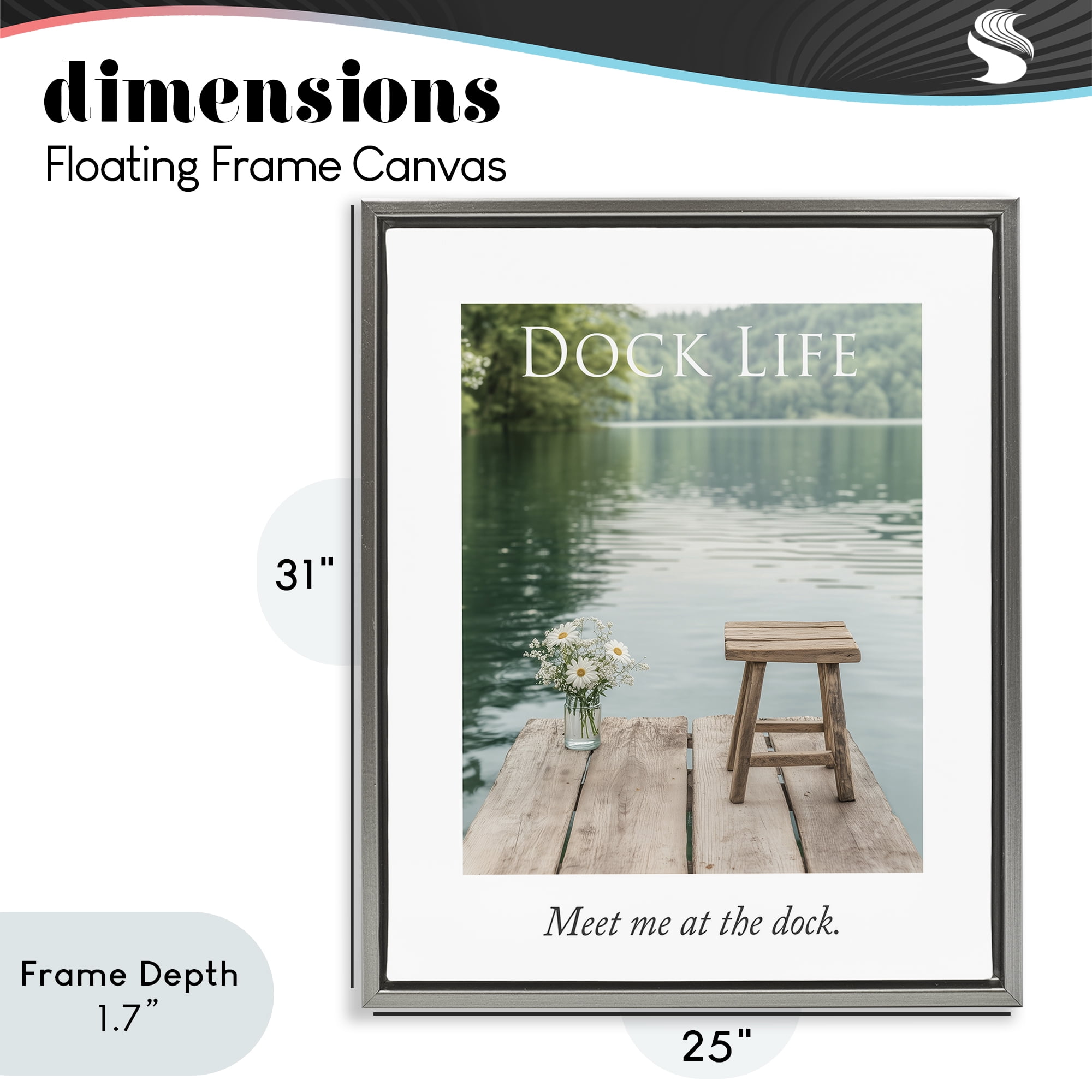 Stupell Industries Dock Life Calming Scenery Gray Framed Floater Canvas Wall Art, design by A Barefoot Stylist