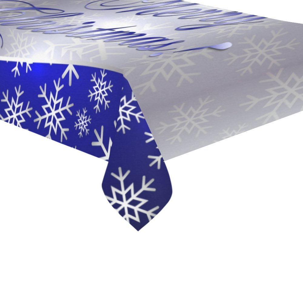 MYPOP Merry Christmas Quotes Tablecloth Set 60x104 Inches Winter