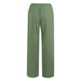 thumbnail image 4 of Women's Linen High Waisted Straight Pants Casual Flowy Wide Leg Drawstring Trousers with Pockets, 4 of 5