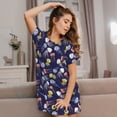 thumbnail image 3 of Yiaed Colorful Jellyfish Print Women's Loose-Fit Short Sleeve Nightgown, Soft and Comfortable Sleep Dress for Relaxation and Sleepwear, 3 of 6