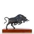thumbnail image 2 of Escultura de bronce del toro vigoroso verde lleno de fuerza Toro de la escultura animal de Tooarts Escultura de bronce, 2 of 7