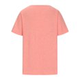 thumbnail image 5 of Women Eyelet Tshirts Vneck Patchwork Blouses Short Sleeve Basic Tees Tops Trendy Summer Outfits, 5 of 6