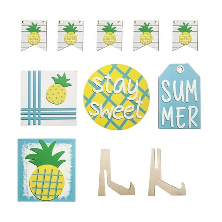 

Pineapple Water Fruit Set layered Tray Decoration Wooden Crafts Home Desktop Decoration Wooden Coffee Table Tray with Metal Handles Small Decorative Trays for Kitchen Decorations Centerpieces Tie