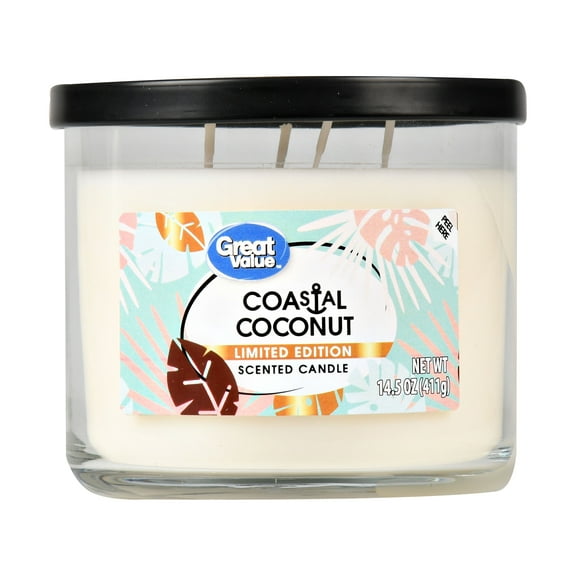 Great Value Limited Edition Coastal Coconut Candle, 14 Oz