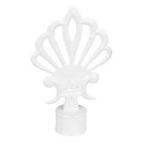 STRANDCHIC Elegant White Iron Curtain Rod Finials for Home Use Fit and Easy Installation 1 Pair