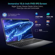 Blackview 2026 New 15.6 Windows 11 Laptop for Business Student, 16GB RAM 512GB SSD, Intel N150 Quad-Core N150 (Up to 3.6GHz), 1080FHD IPS TÜV Screen, 100W Type-C Fast Charge, 4K HDMI