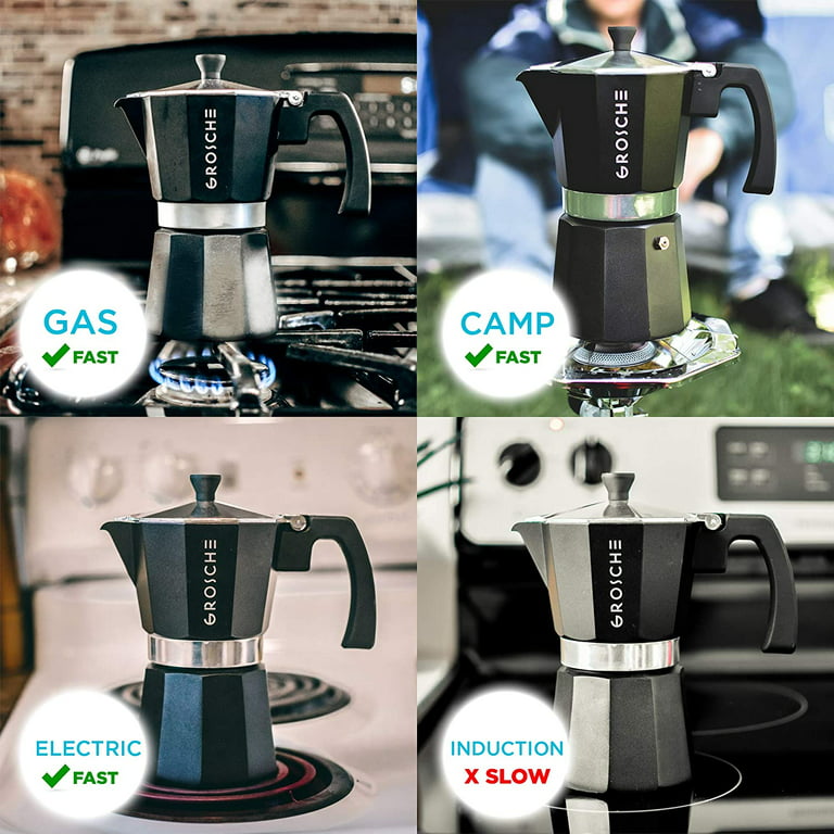 Yabano Stovetop Espresso Maker, 1 Cups Moka Coffee Pot Italian Espresso for  Gas or Electric Ceramic Stovetop, Italian Coffee maker for Cappuccino or