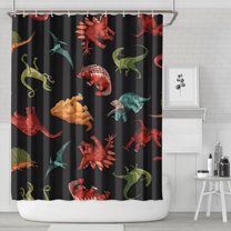Vivid Dinosaurs Pattern Shower Curtain 84"x72" ,Bathroom Decorative Shower Curtains Set with 12 Hooks,Modern Waterproof Washable Shower Curtain