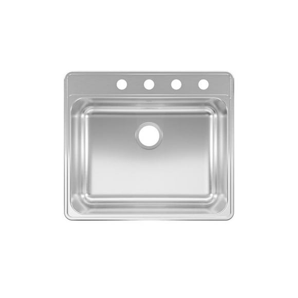 25 x 22 in. Stainless Steel Top Mount One Bowl Kitchen Sink