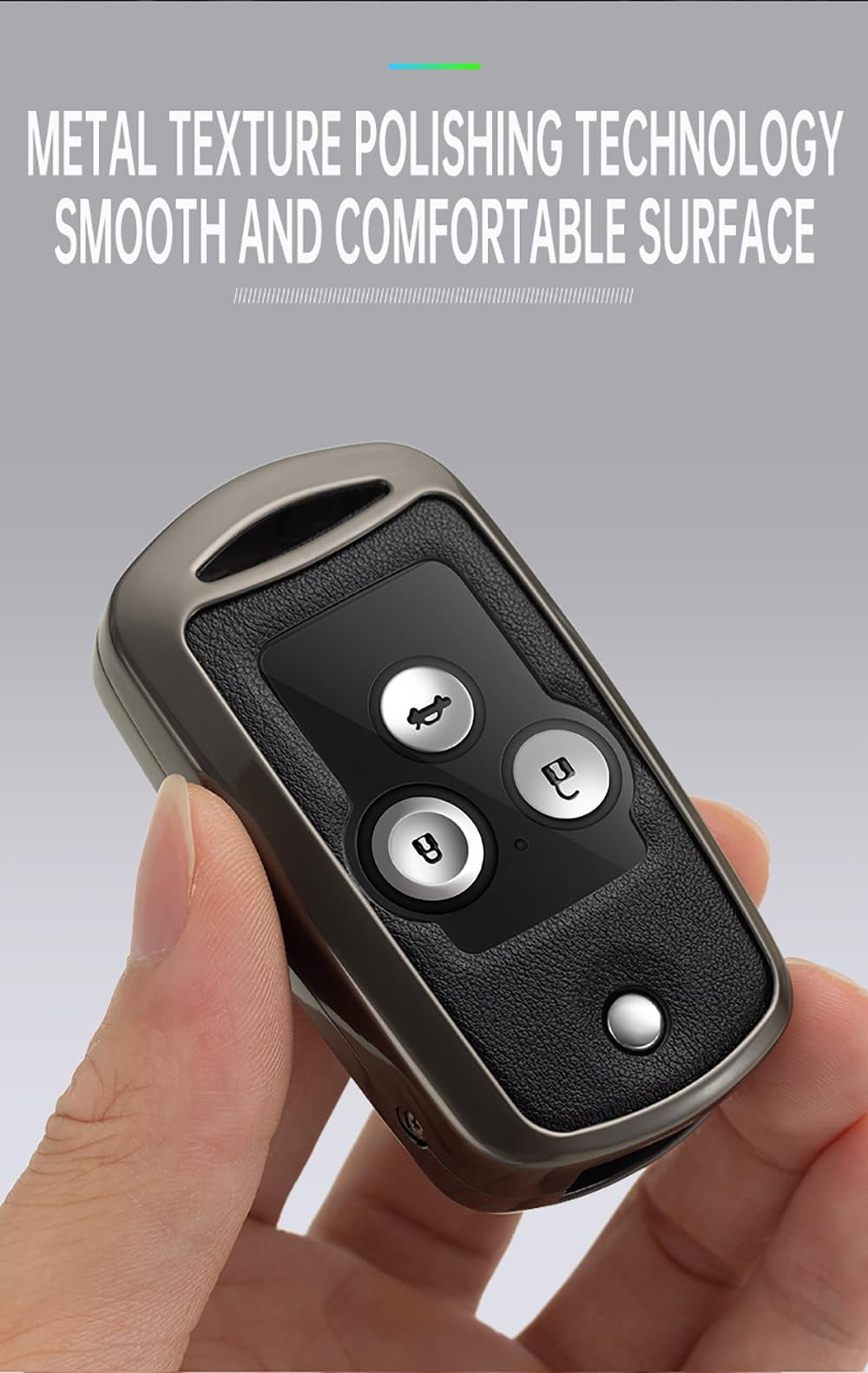 Flip Folding Key Fob Jacket Fit for Honda Accord 2008-2012 Metal Key Skin Leather Key Shell Double Protection Key Case Fit for MDX RDX TL TSX ZDX 2008-2013