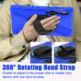 thumbnail image 7 of For Samsung Galaxy Tab S10 Lite/S10 FE/S9 FE/S9 Case 10.9 inch SM-X406/SM-X520/SM-X510/SM-X710, 360 Hand Strap, Shoulder Strap, Kickstand, Rugged Drop Protection, Blue, 7 of 7