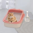 thumbnail image 1 of Caja de arena para gatos grande Salvador semicerrado a prueba de salpicaduras rosa, 1 of 9
