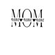thumbnail image 2 of Camiseta De Mujer Activewear Tops Simples De Verano Para Viajes De MochileroWomen'S Casual Geometric Pattern T-Shirt with "MOM" Print and Heart Design, Polyester, Medium Stretch, Round Neck, Short S, 2 of 6