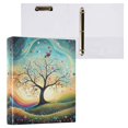 thumbnail image 3 of Haosy Hardcover 3 Ring Binder 1.5 Inch Ring Decorative Binder Organizer for Home School Office, Whimsical Tree with Swirling Branches, 3 of 10