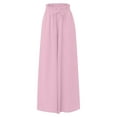 thumbnail image 5 of Flowy Pants for Women 2025 Elastic High Waist Drawstring Wide Leg Palazzo Pants with Pockets Casual Trousers, 5 of 6