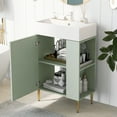 thumbnail image 2 of Euroco 21.6" Green Bathroom vanity, Combo Cabinet, Bathroom Storage Cabinet, Single Ceramic Sink, Right side storage, 2 of 9