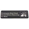 Update International (S39-25BK) "Employees Must Wash Hands Before Returning To Work" Sign