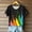 #246-Multicolor, variant on Haivin Women's Short Sleeve T-Shirt, Fashion Rainbow Festival Print Round Neck Top, for Casual Wear and Summer Outfits
