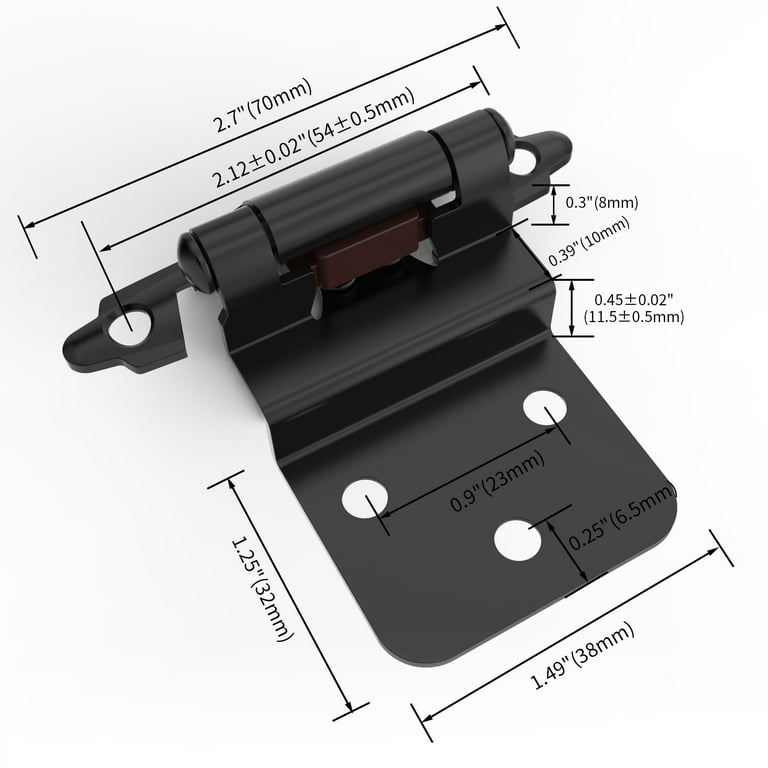 70 mm Black Cabinet Self-Closing Hinge 70 mm Black Cabinet Self-Closing Hinge
