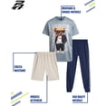 thumbnail image 2 of Pro Athlete Boys Pants Set - 3 Piece Graphic Tees Athletic Shorts and Jogger Sweatpants (8-16), 2 of 7
