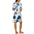 thumbnail image 3 of INSPIRE CHIC Vestido de T-Shirt de Manga Corta Suelto y Suave con Cuello Redondo y Bolsillos para Mujeres Color Azul Oscuro L, 3 of 6