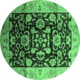 thumbnail image 1 of Ahgly Company Indoor Round Oriental Emerald Green Traditional Area Rugs, 8' Round, 1 of 4