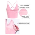 thumbnail image 5 of Made by Olivia Women's Seamless Padded Workout Sports Bra Cami Cropped Yoga Tank Top with Adjustable Straps, 5 of 7
