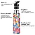 thumbnail image 3 of Yayeee 20oz Insulated Water Bottle Double Wall Stainless Steel with Flip Straw Lid, Light Colorful Circles, 3 of 7