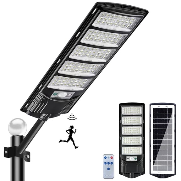Solar Street Lights, 8500LM 6500K Super Bright Outdoor Street Lamp Commercial Parking Lot Lights , Dusk to Dawn LED Flood Lights, Motion Sensor Lights for Outdoor Garden Yard Patio