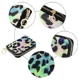 thumbnail image 3 of Neon Colored Leopard Skin Women's Credit Card Holder PU Leather Zipper Wallet RFID Blocking, 3 of 7