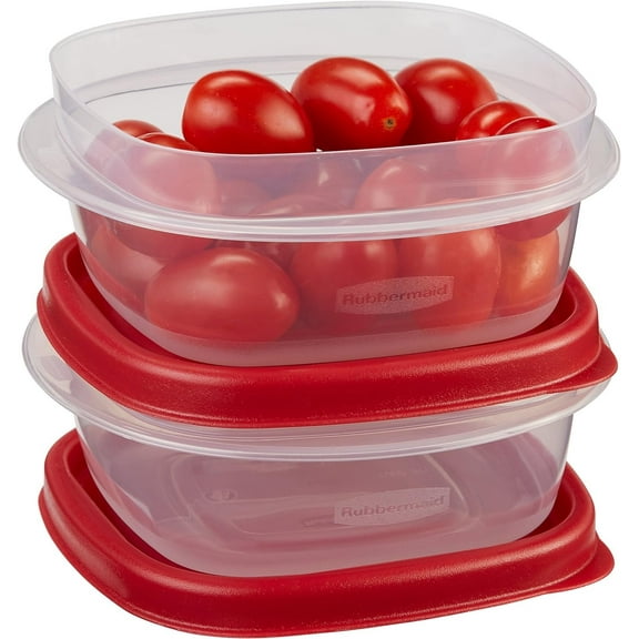 Rubbermaid Easy Find Lids Food Storage Containers, 1.25 Cup, Racer Red, 4-Piece Set