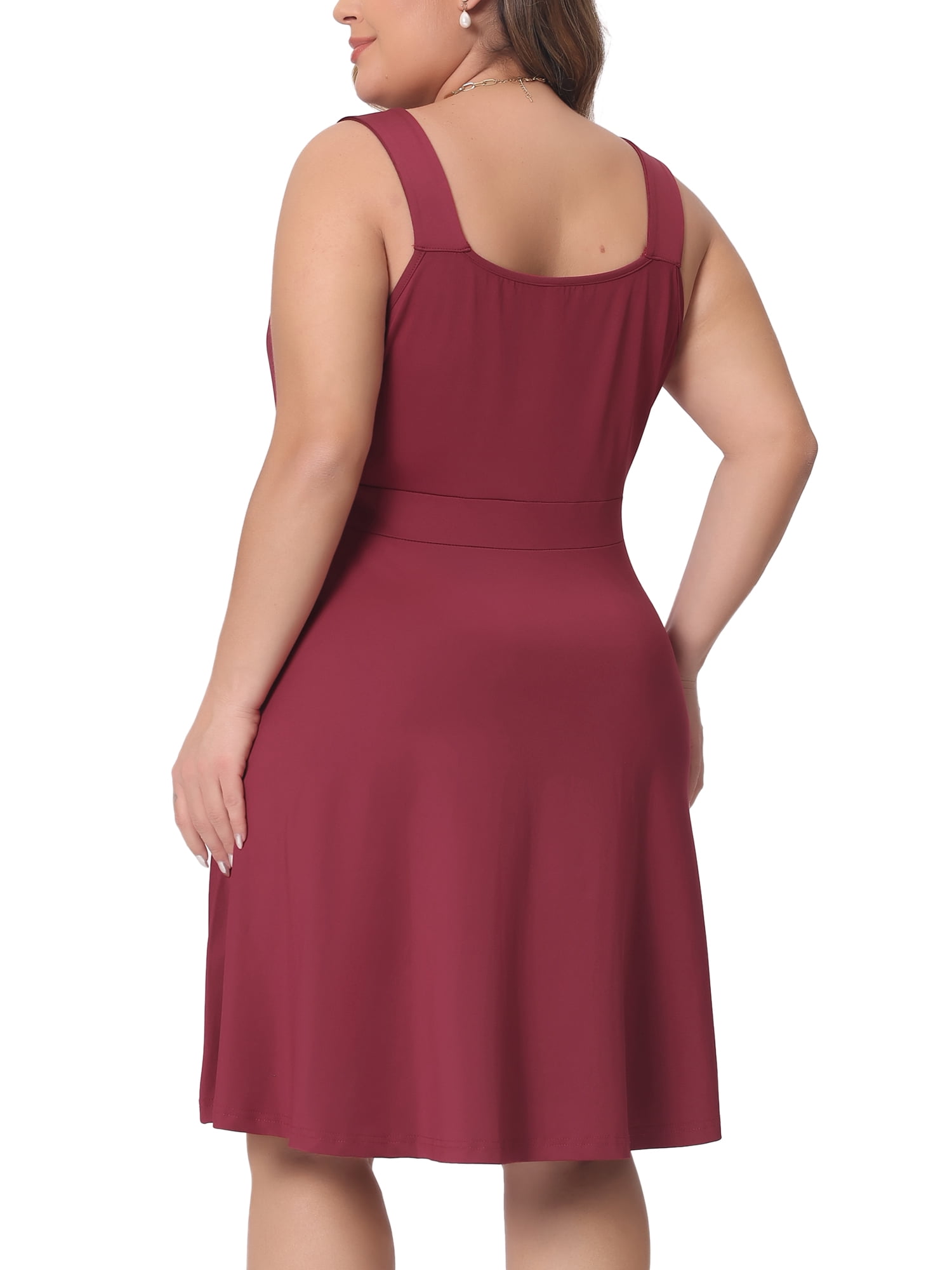 DARING DIVA Women's Plus Dress Sweetheart Neck A-line Cocktail Party 4X Wine Red