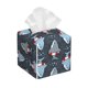thumbnail image 1 of Balery Shark Wearing Swim Ring Porta Pañuelos de Cuero con Estampado – Funda Moderna Cuadrada para Caja de Pañuelos, Dispensador 5x5x5'', 1 of 7