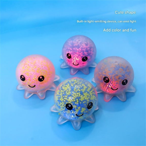 Glow Octopus Squishy, Soft Sensory Squeeze Toy With Playful Tentacle Shape And Random Colors, Portable Hand Activity For Relaxation Focus Travel Party Home Novelty Gift Everyday Fun