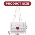 thumbnail image 2 of Nuevo bolso de moda con nicho bordado, línea de corazones, bolso pequeño con cadena colgada al hombro., 2 of 5