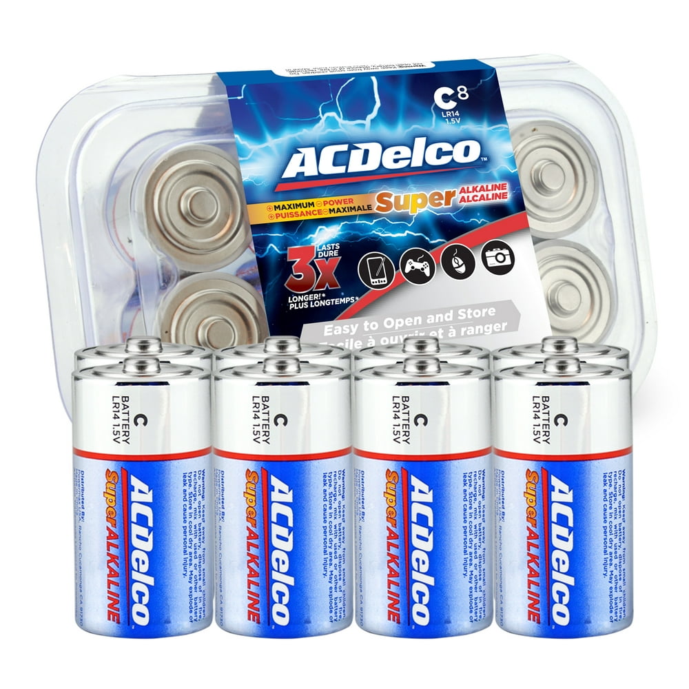 ACDelco C Cell Batteries, Super Alkaline C Battery, 8Count Walmart