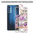 thumbnail image 5 of Allytech Motorola Moto Edge 20 Pro Case Clear, Flower Series Crystal Clear Back Cover Flexible TPU Silicone Shockproof Drop Proof Anti-yellow Protection Case Cover for Moto Edge 20 Pro, Peony, 5 of 5