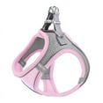 thumbnail image 1 of Reflective Cat Dog Vest for Outdoor Walking Breathable Mesh Pet Harness with Leash - Splicing Pink, 1 of 5