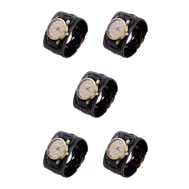 Reloj de retro para hombre Sonducket cuero Negro decoración de moda