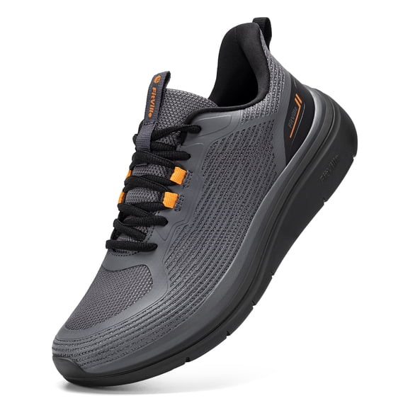 FitVille Men's Wide Fit Arch Support Thick-Sole Walking Shoes Tear-Resistant Upper All-Day Comfort Shoes