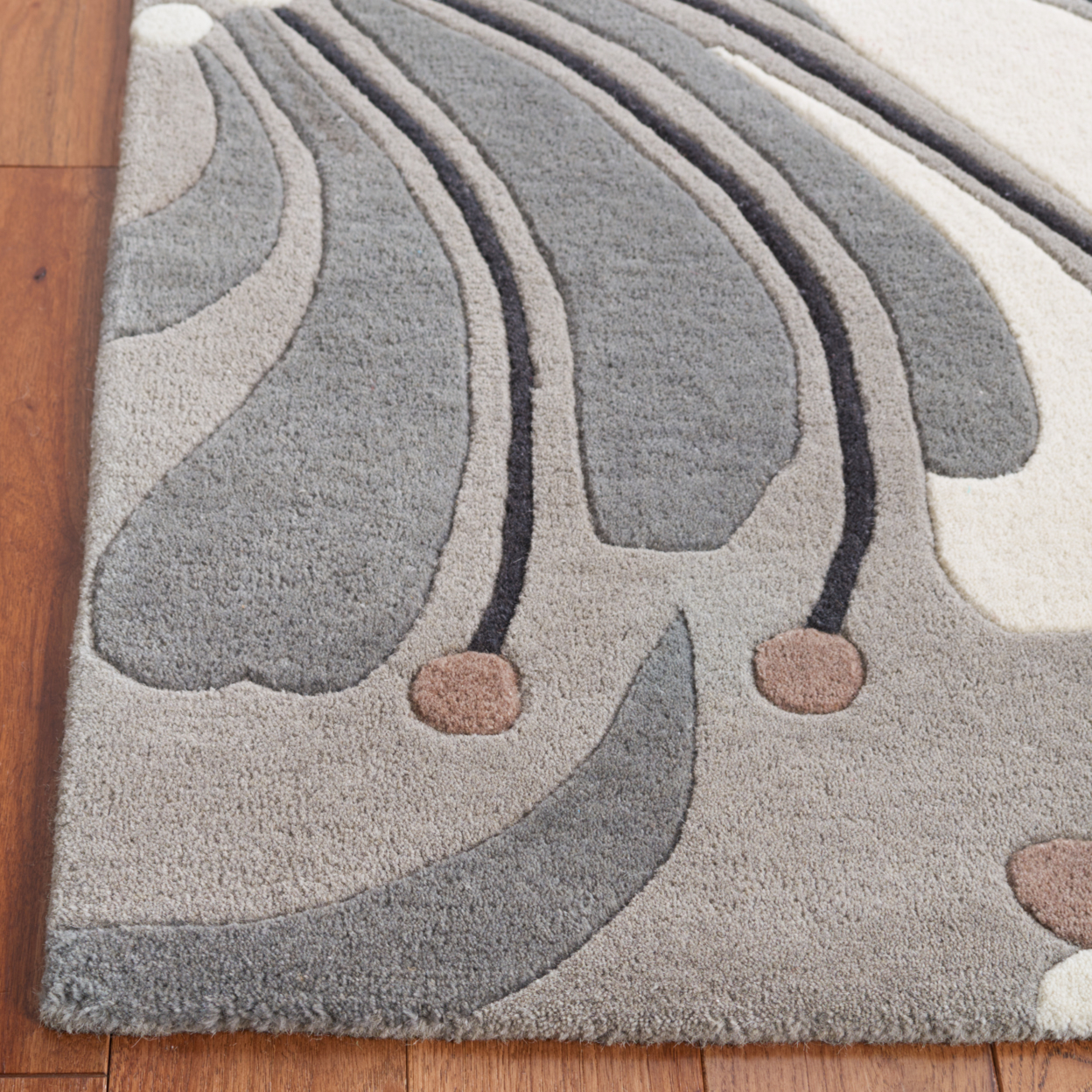 SAFAVIEH Soho Gibson Floral Area Rug, Grey/Ivory, 6' x 6' Round