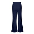 thumbnail image 4 of BYHONG Girls Pants Casual Flowy Loose Fit Linen Pants High Waist Pant Loose Flared Pants Kids Trousers Beach Pants Navy 130, 4 of 9