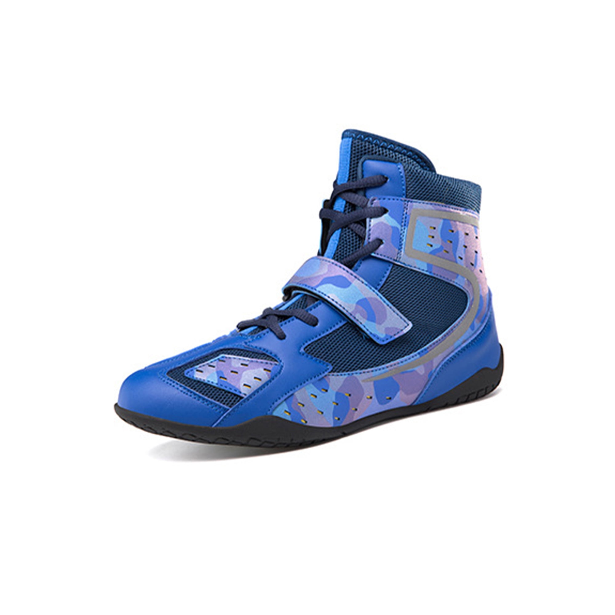 UKAP Adult Kids Boxing Shoes Lace Up Fighting Sneakers High Top Wrestling Shoe Sports Ankle Boots Comfort Blue 13 little kids Walmart